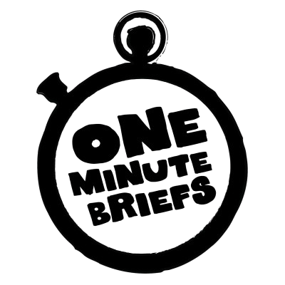 One Minute Briefs stopwatch badge